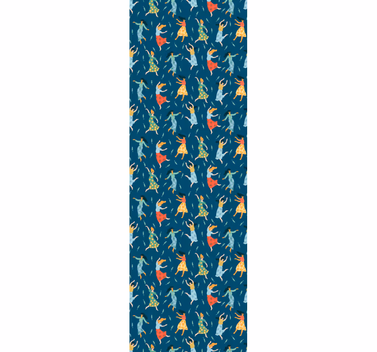 Tapete blau mit tanzenden frauenmuster - TenStickers