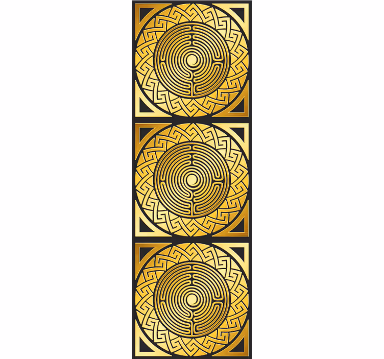Tapete gelb labyrinthische symmetrie - TenStickers