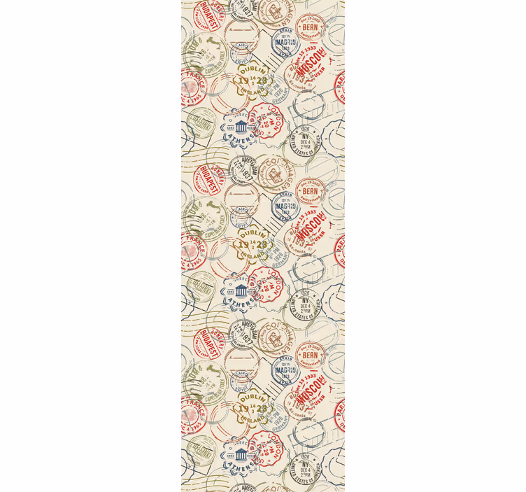 Tapete Stadt und Land reise-stempel-collage - TenStickers