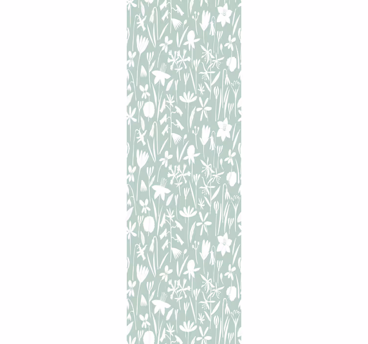 Blumentapete botanische silhouetten - TenStickers