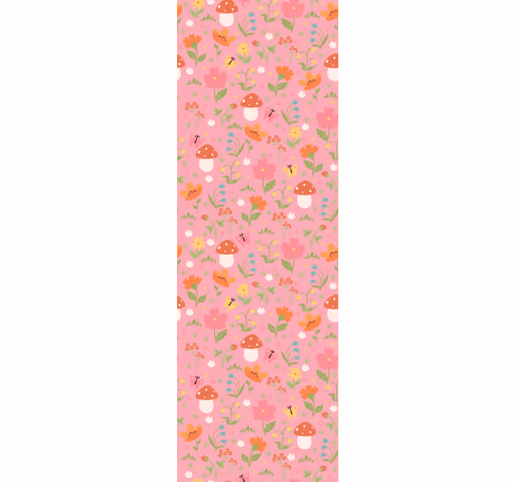 Tapete Kinderzimmer florales pilzmuster - TenStickers