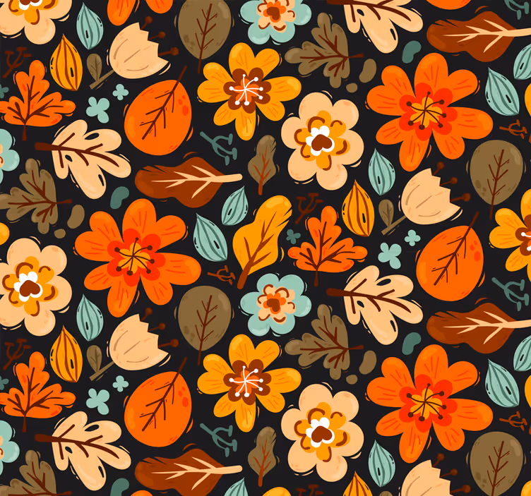 Pflanzen Tapete Elegante orange blüten - TenStickers