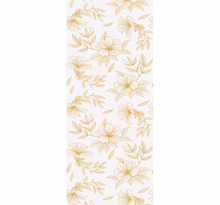 Tapete Florale Ornamente goldene blumige Eleganz - TenStickers