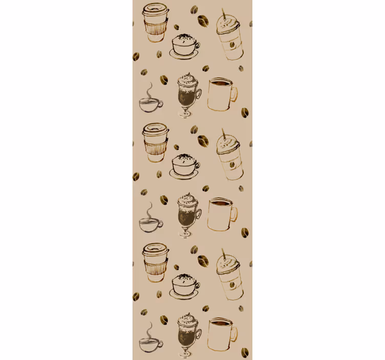 Tapete Küche kaffee-illustrationen - TenStickers