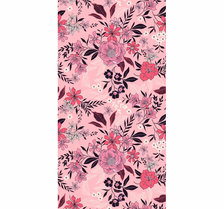 Blumentapete mit floralem blütenmotiv - TenStickers