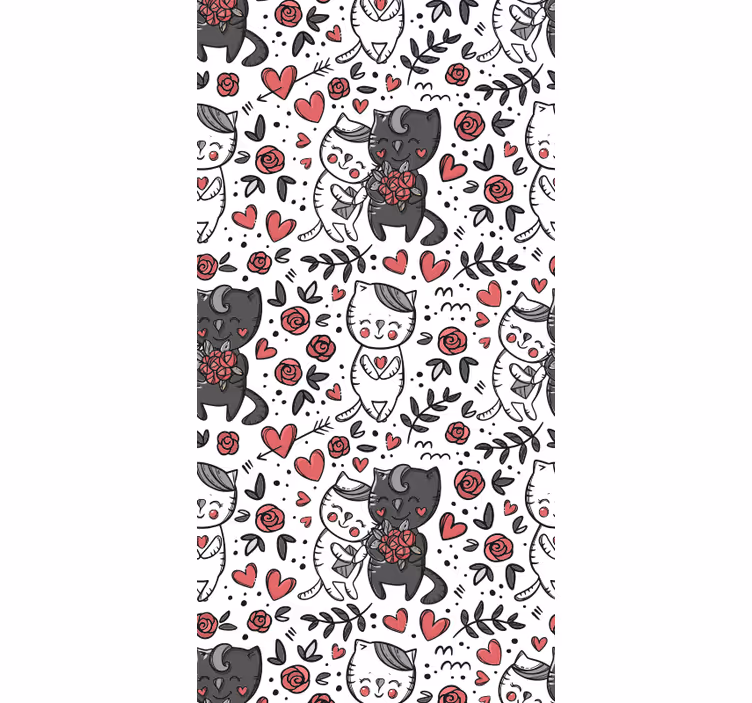 Tapete Katzen katzenblumengenuss - TenStickers