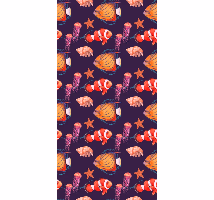 Fische Tapete ensemble von wasserlebewesen - TenStickers