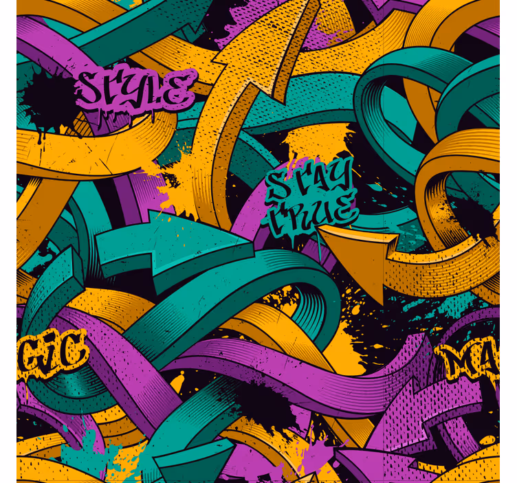 Tapete Kunst Realistische graffiti-pfeile - TenStickers