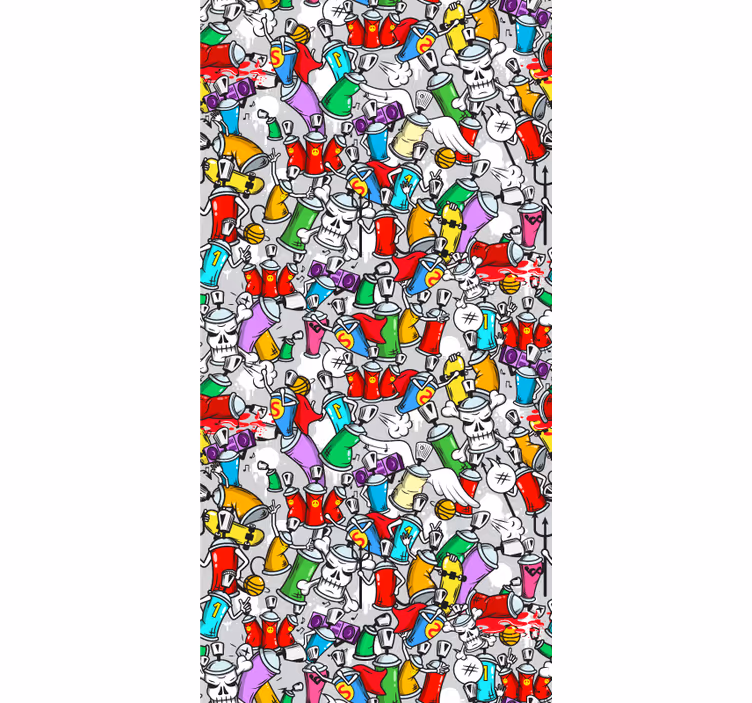 Tapete Kunst graffiti-farbtöpfe - TenStickers