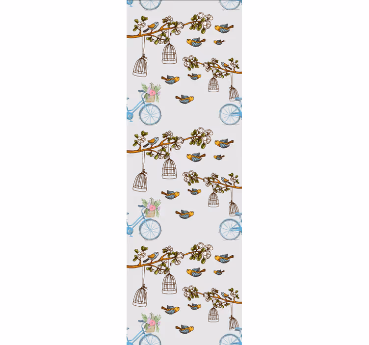 Tapete Vögel fahrrad-vogel-design - TenStickers