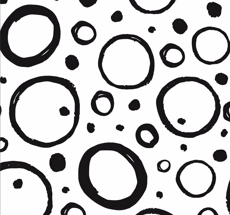Kreis Tapete Schwarze abstrakte blasen - TenStickers