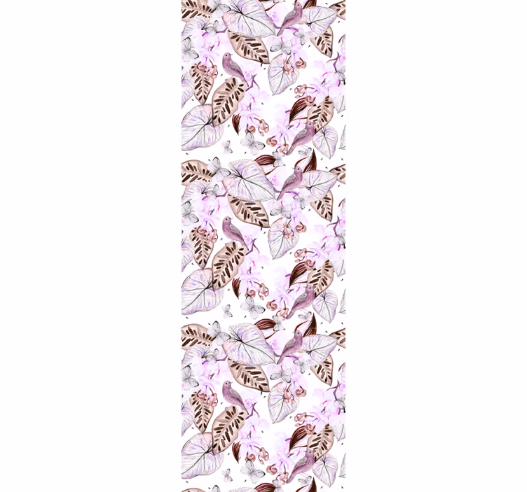Tapete Blätter schmetterling botanisches motiv - TenStickers