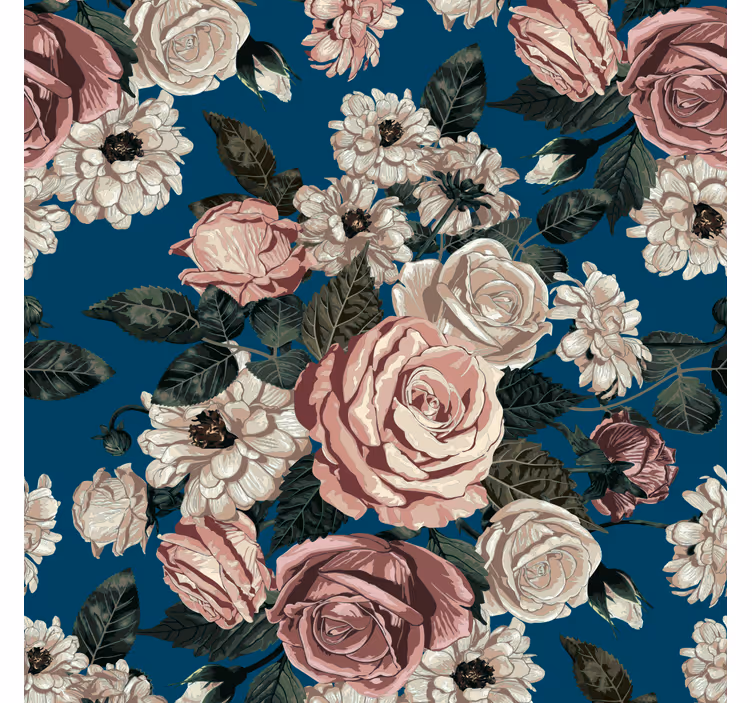 Blumentapete elegante blumen - TenStickers