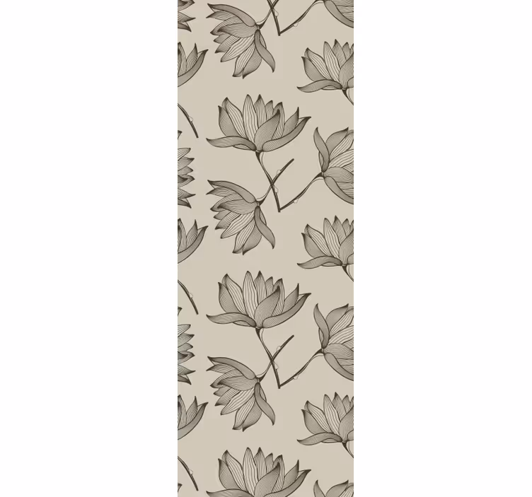 Blumentapete umrissene blumen - TenStickers