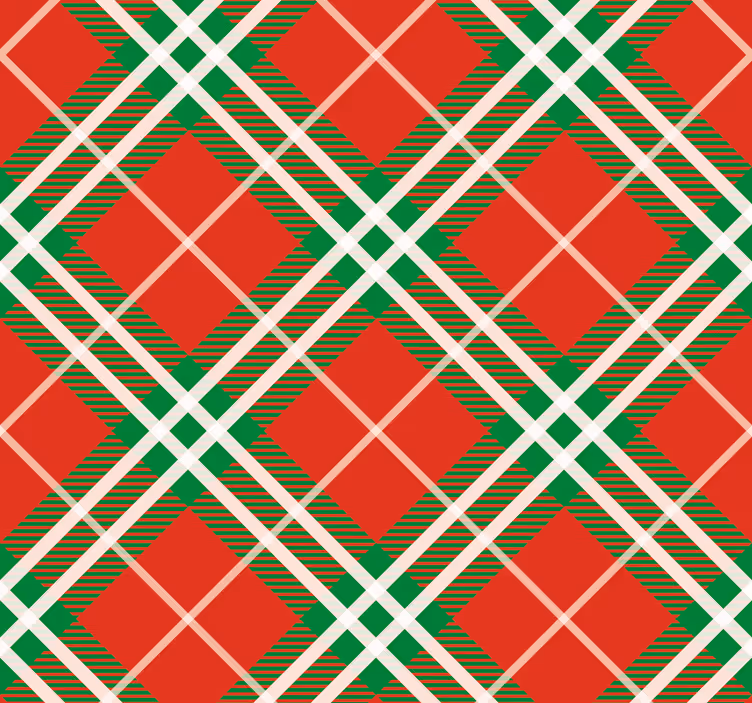 klassische Tapete Roter und grüner schottischer tartan - TenStickers