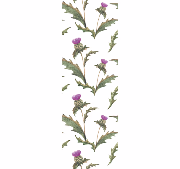Tapete Blätter design mit distelmotiv - TenStickers