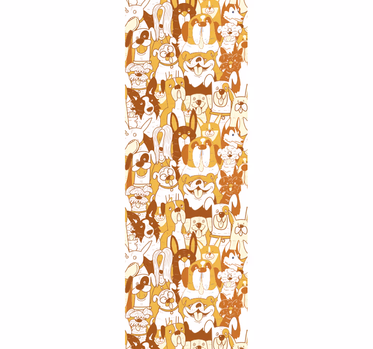Hunde Tapete weiß-oranges muster - TenStickers