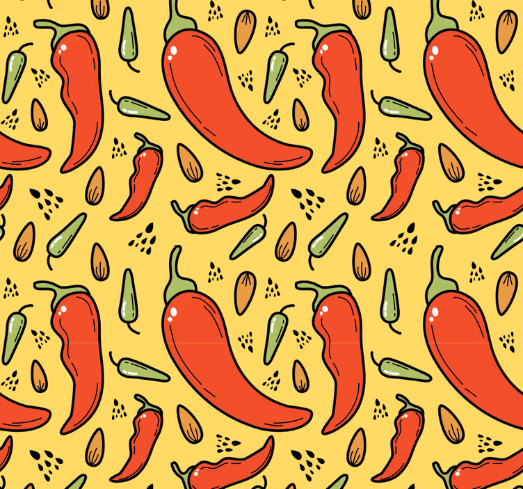 Tapete Natur würziges chili-muster - TenStickers
