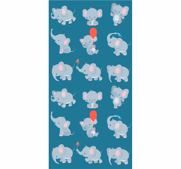 Babyzimmer Tapete verspielte elefanten - TenStickers