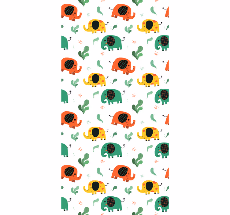 Tapete Elefanten verspieltes elefantenmuster - TenStickers