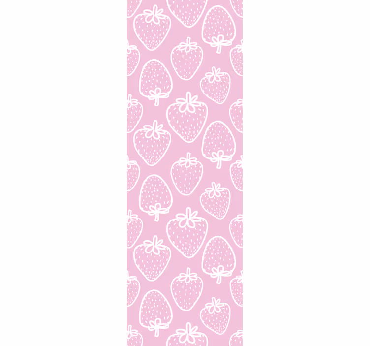 Tapete Rosa gepunktete erdbeeren - TenStickers