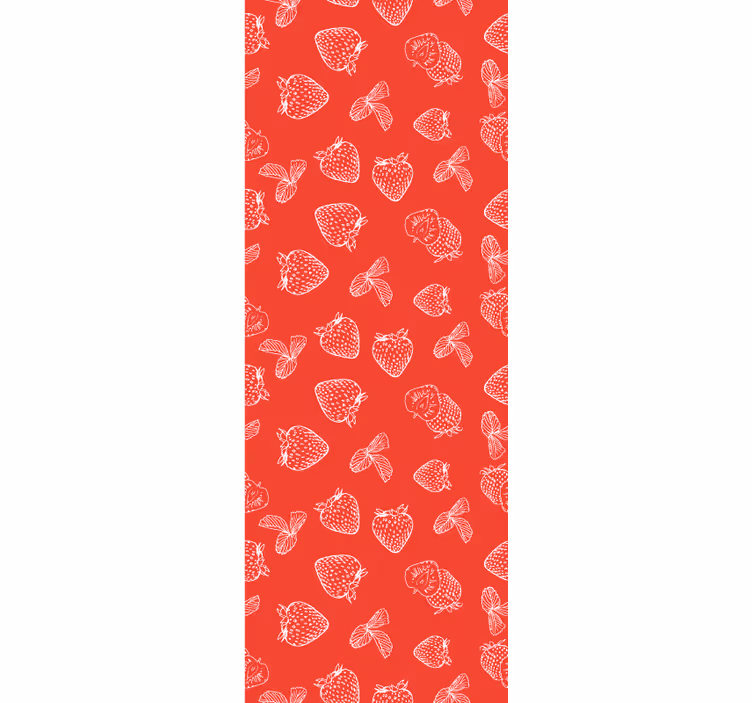 Blumentapete erdbeerskizze - TenStickers