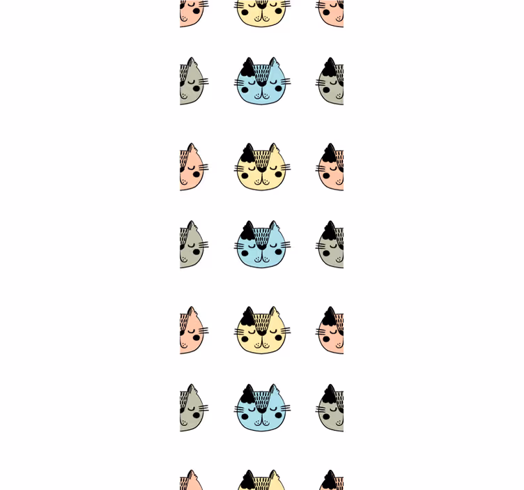 Tapete Katzen cartoon-katzengesichter - TenStickers