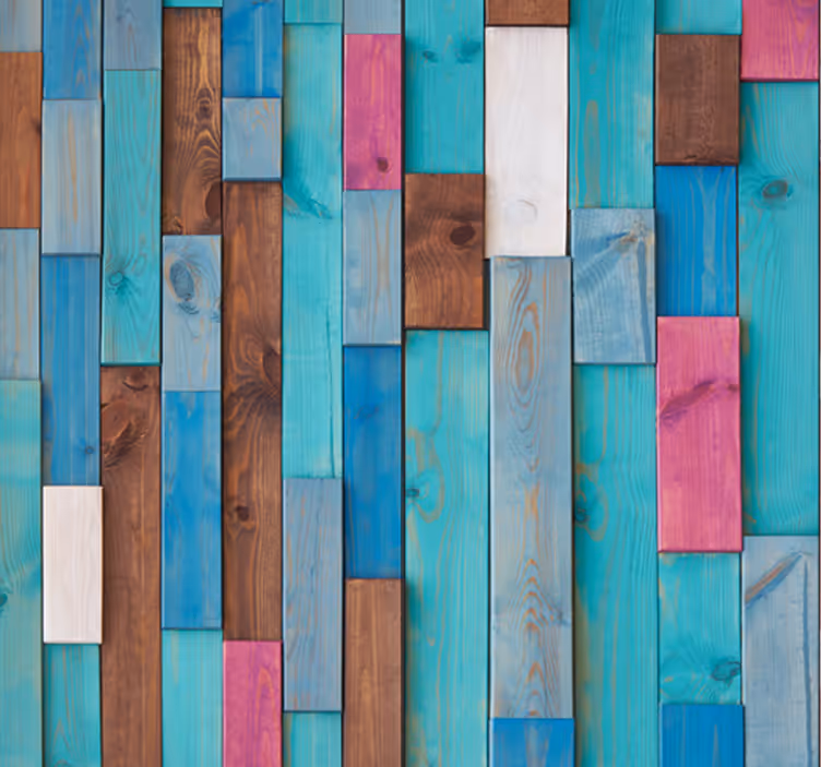 holztapete multicolored Wooden Planks - TenStickers