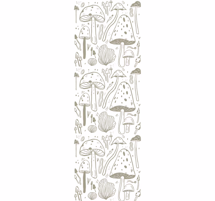 Tapete hochzeit mit pilzillustrationen - TenStickers