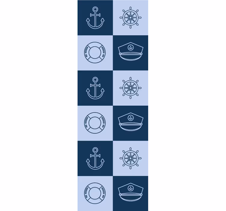 Tapete Fliesenoptik nautische fliesenmuster - TenStickers
