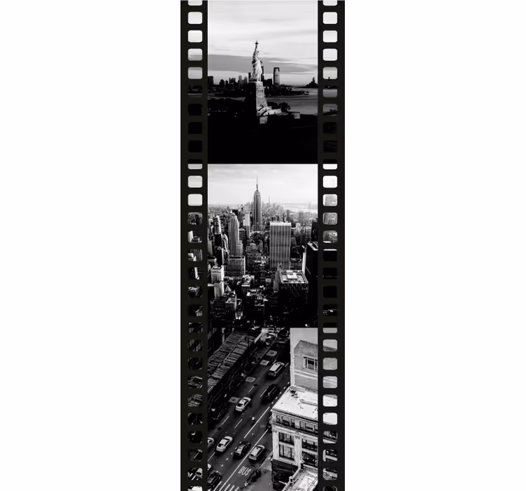 Tapete Stadt und Land filmstreifen stadtbild - TenStickers