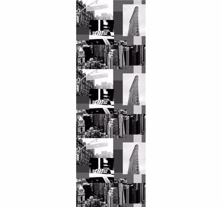 Tapete Stadt und Land urbanes collagenmuster - TenStickers