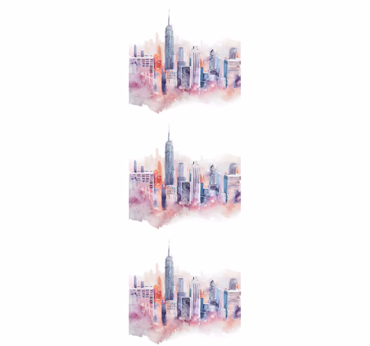 Tapete Stadt und Land urbanes aquarell - TenStickers