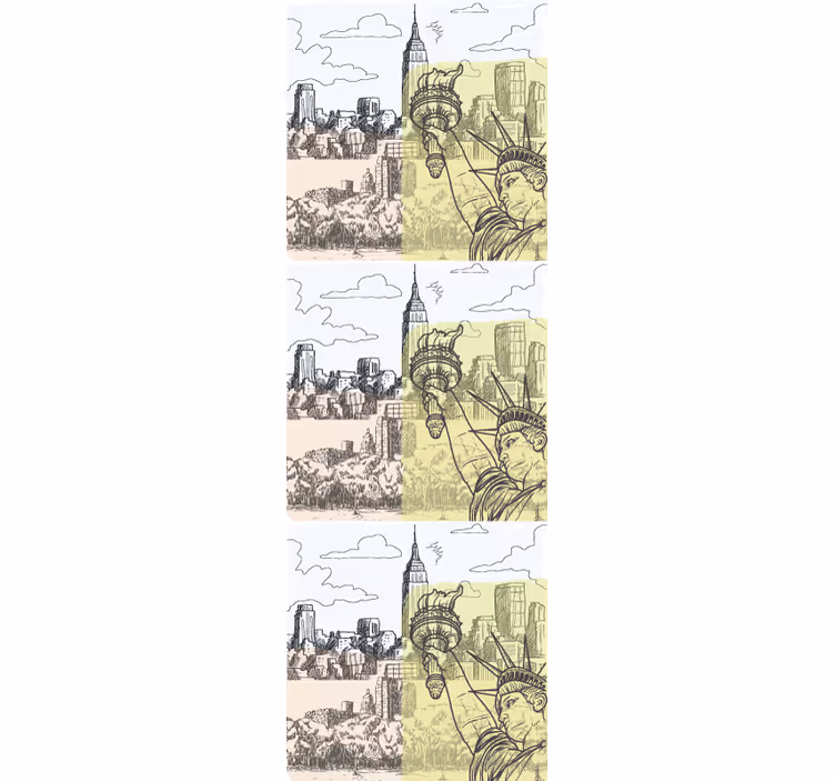 Tapete Stadt und Land stadtskizzendesign - TenStickers