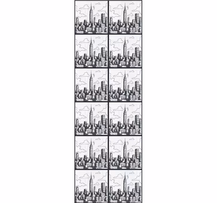 Tapete Stadt und Land skizze der städtischen skyline - TenStickers