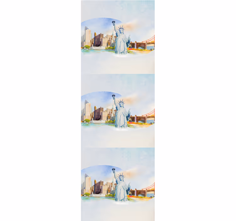 Tapete New York collage aus städtischen wahrzeichen - TenStickers