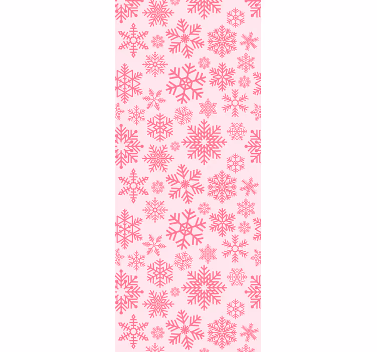 Tapete Weihnachten rosa schneeflockenmuster - TenStickers