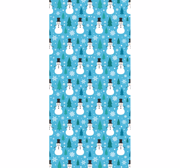 Tapete Weihnachten festliches muster des schneemanns - TenStickers