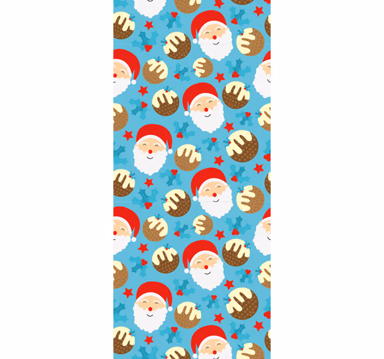 Tapete Weihnachten festliches weihnachtsmannmuster - TenStickers
