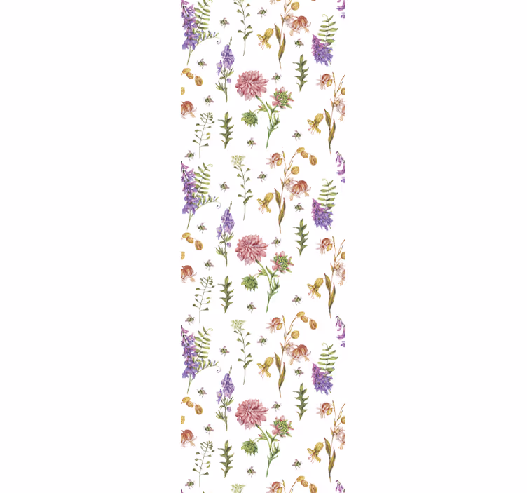 Blumentapete botanische wildblumen - TenStickers