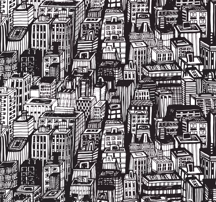 Tapete Stadt und Land urbanes skizzenchaos - TenStickers