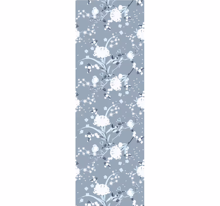 Tapete Hochzeit graue zarte blüten - TenStickers