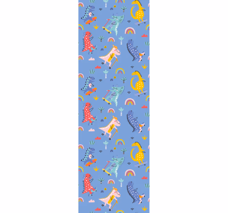 Tapete dinosaurier mit skateenden dinos - TenStickers