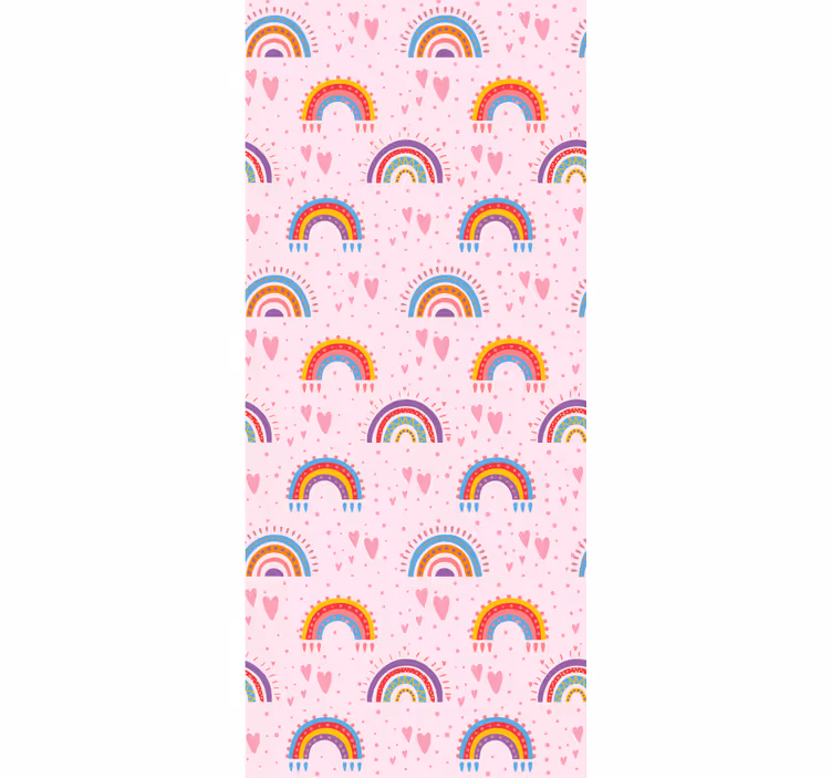 Tapete Kinderzimmer regenbogen-herz-muster - TenStickers
