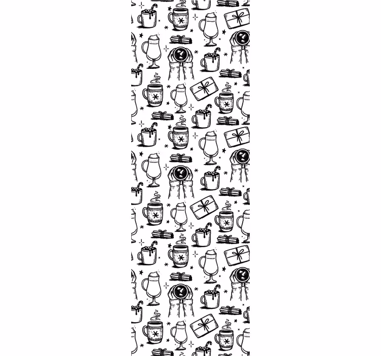 Tapete Weihnachten festliche skizzen - TenStickers