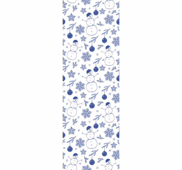 Tapete Weihnachten feiertags-schneemannmuster - TenStickers