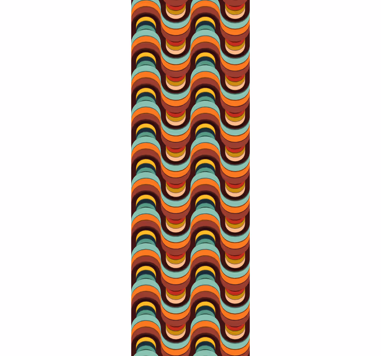 Tapete geometrisch retro-wellenmuster - TenStickers