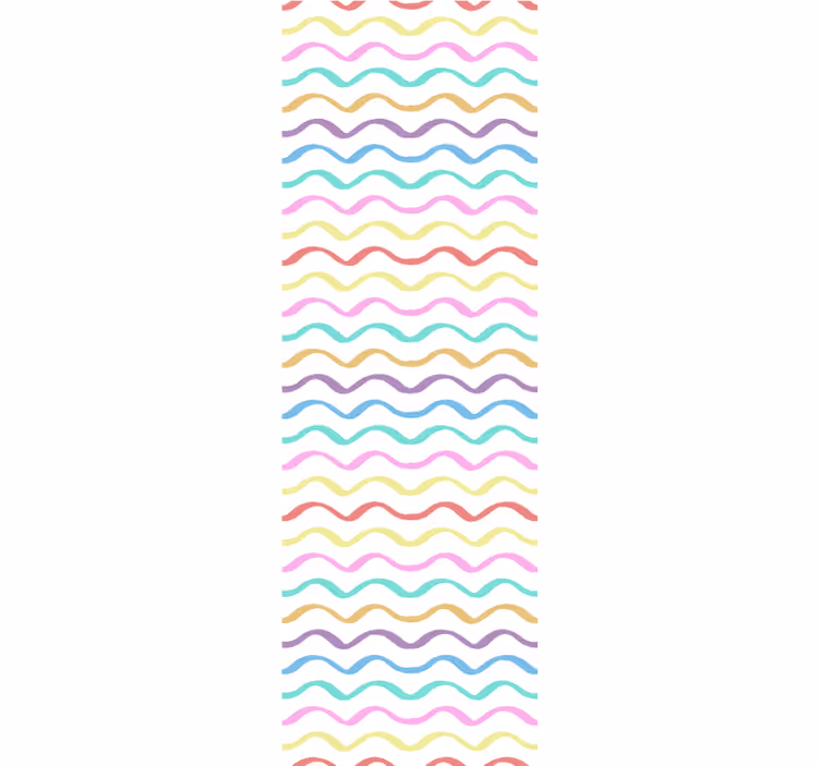 Tapete geometrisch bunte wellenlinien - TenStickers