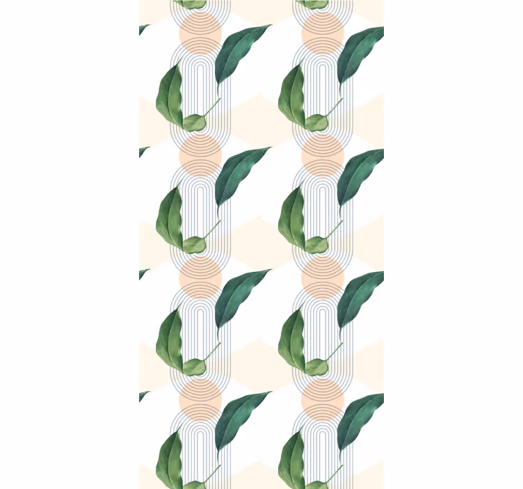 Tapete Blätter geometrischen muster - TenStickers