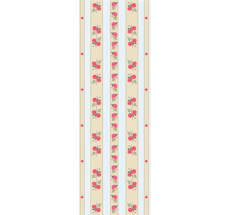 Gestreifte Tapete blumige gestreifte Eleganz - TenStickers